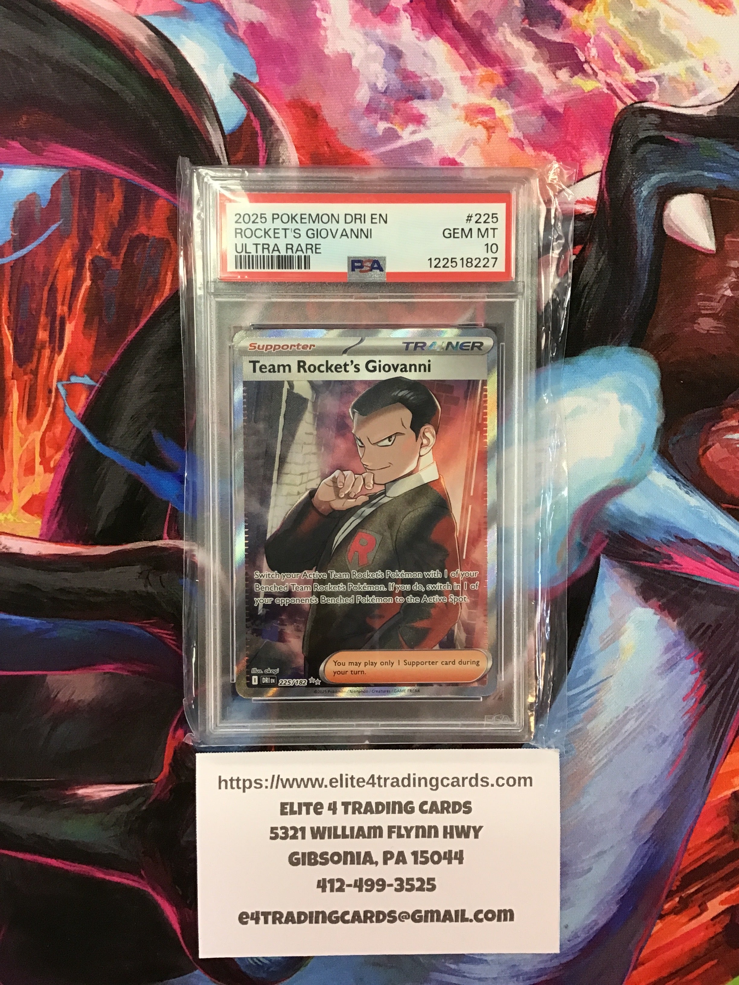 Team Rocket's Giovanni #225 Pokemon Destined Rivals (PSA 10)