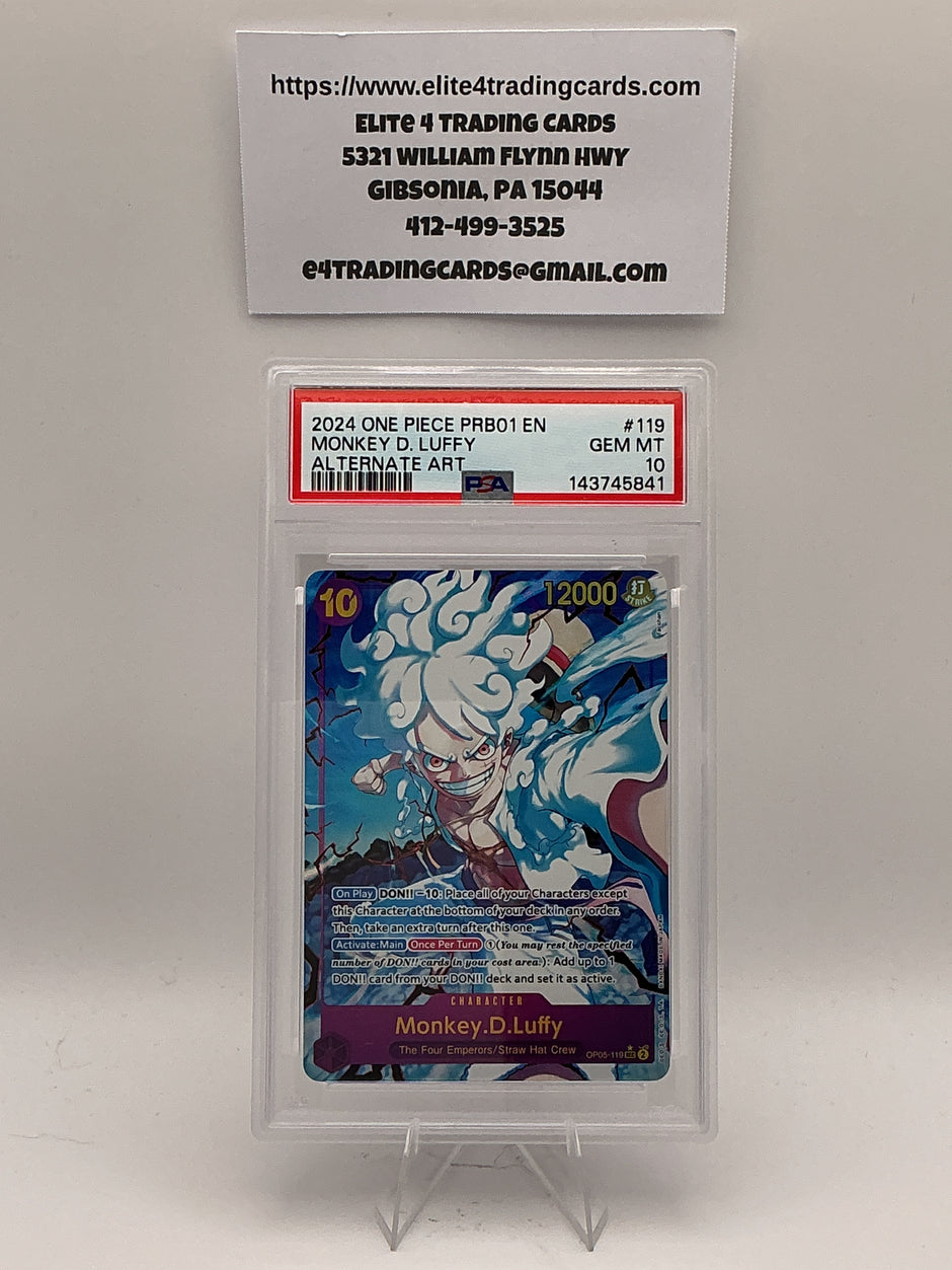Monkey.D.Luffy [Alternate Art PRB01] OP05-119 One Piece Awakening of the New Era (PSA 10)
