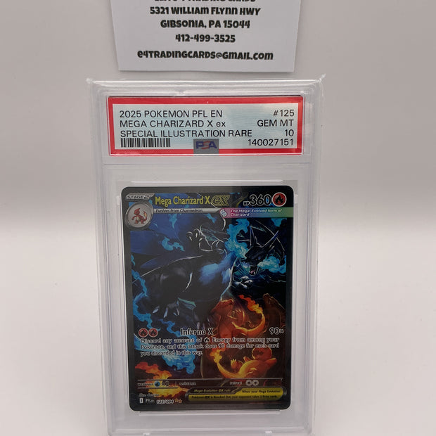 Mega Charizard X ex #125 Pokemon Phantasmal Flames (PSA 10)