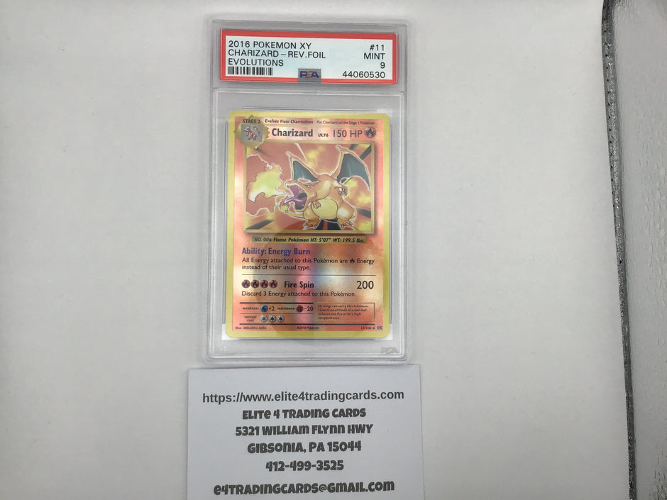 Charizard [Reverse Holo] #11 Pokemon Evolutions (PSA 9)