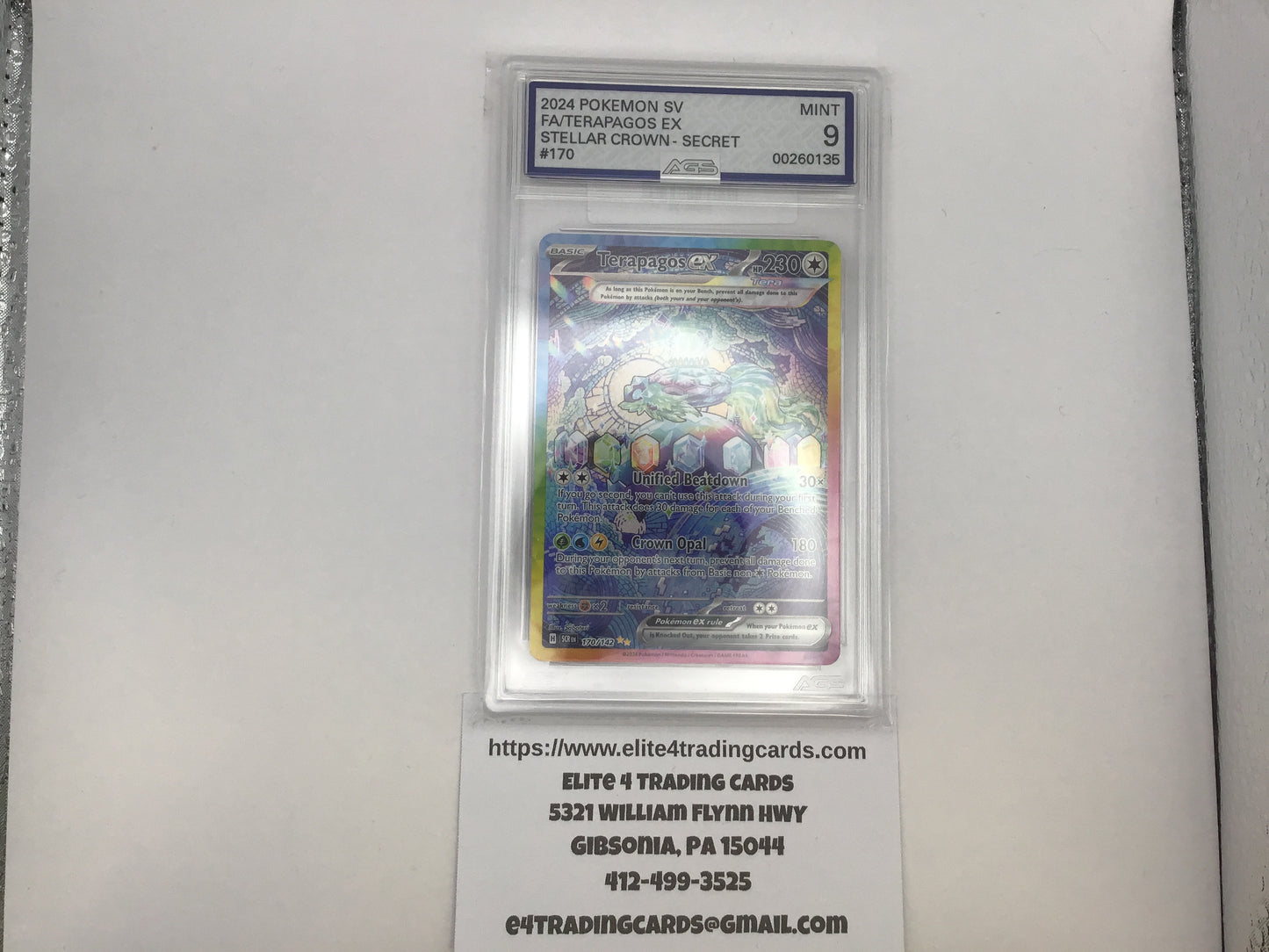 Terapagos ex #170 Pokemon Stellar Crown (AGS 9)