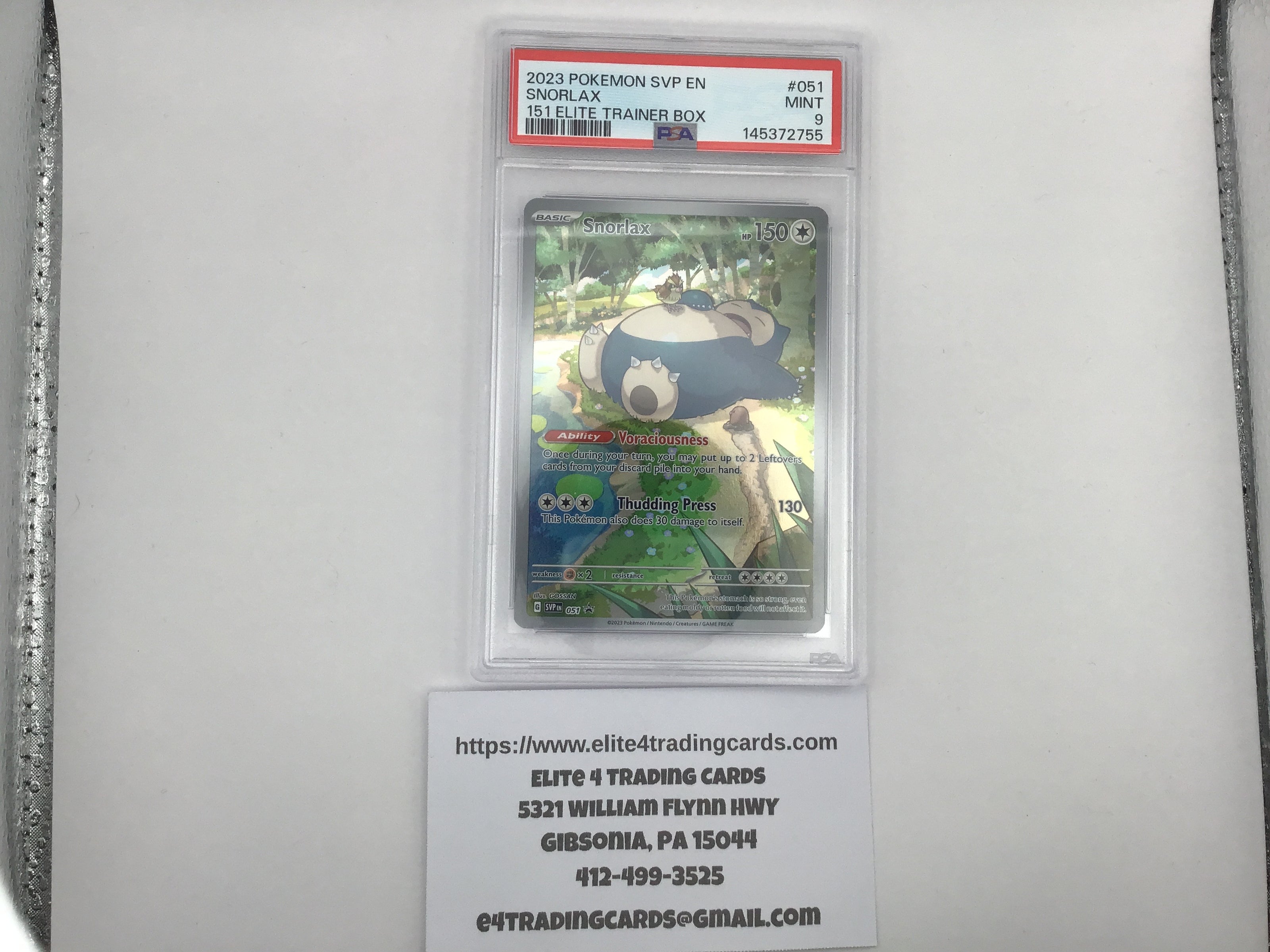 Snorlax #51 Pokemon Promo (PSA 9)