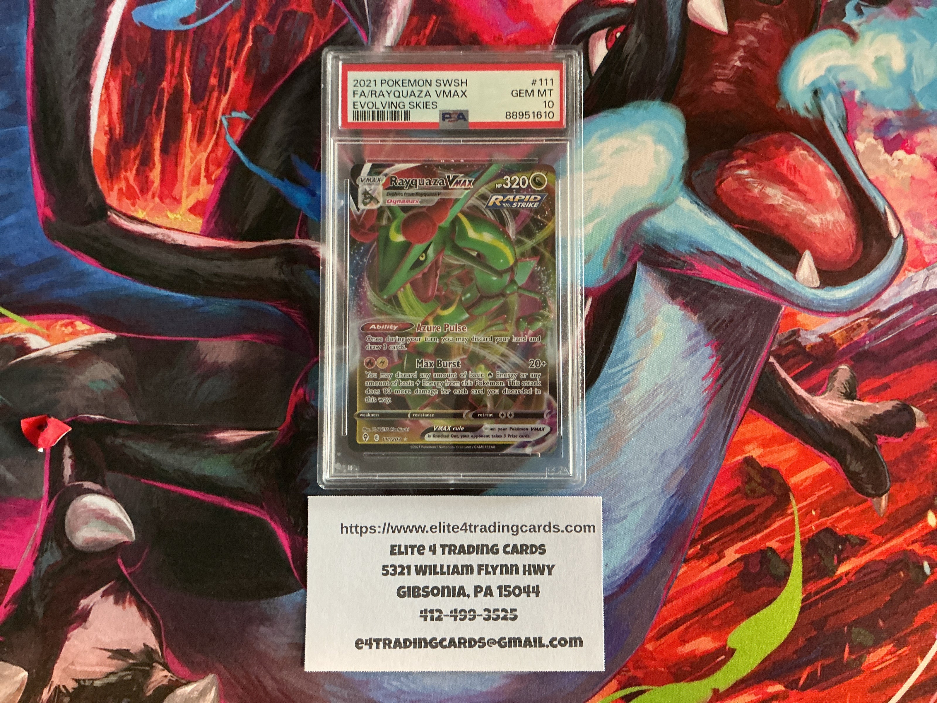 Rayquaza VMAX #111 Pokemon Evolving Skies (PSA 10)