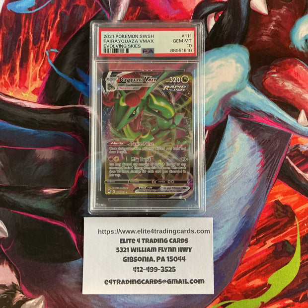 Rayquaza VMAX #111 Pokemon Evolving Skies (PSA 10)