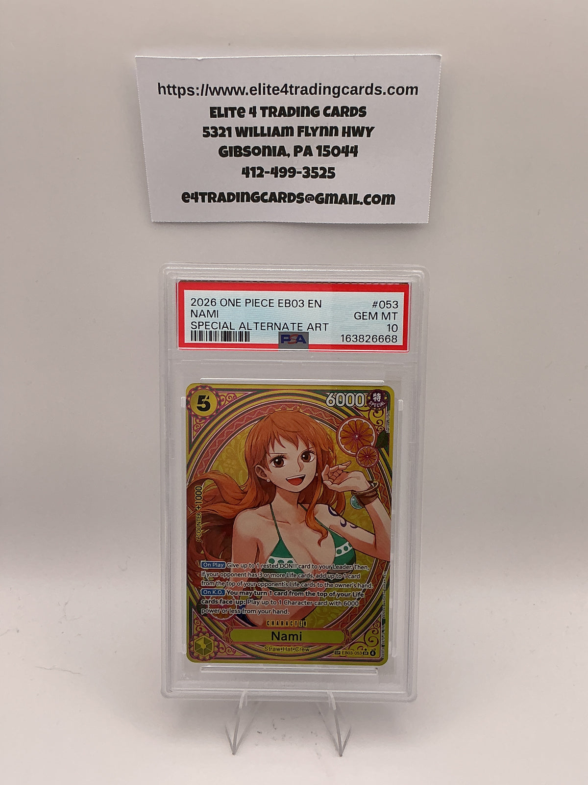 Nami [SP] EB03-053 One Piece Extra Booster Heroines Edition (PSA 10)