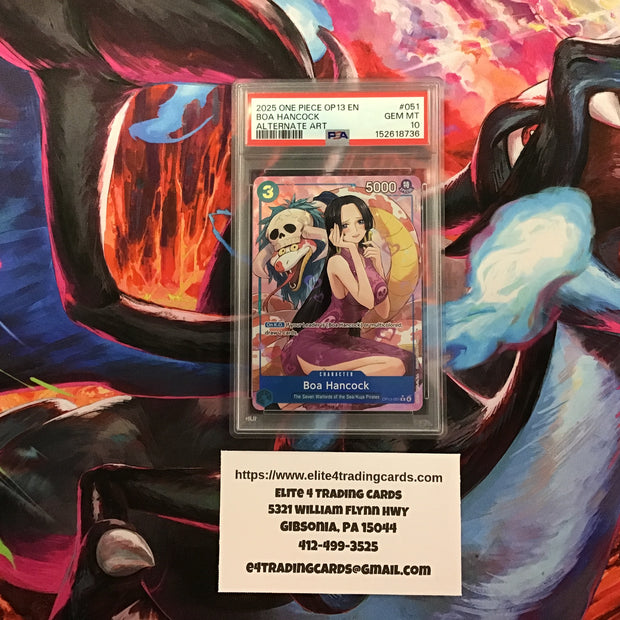 Boa Hancock [Alternate Art] OP13-051 One Piece Carrying on His Will (PSA 10)