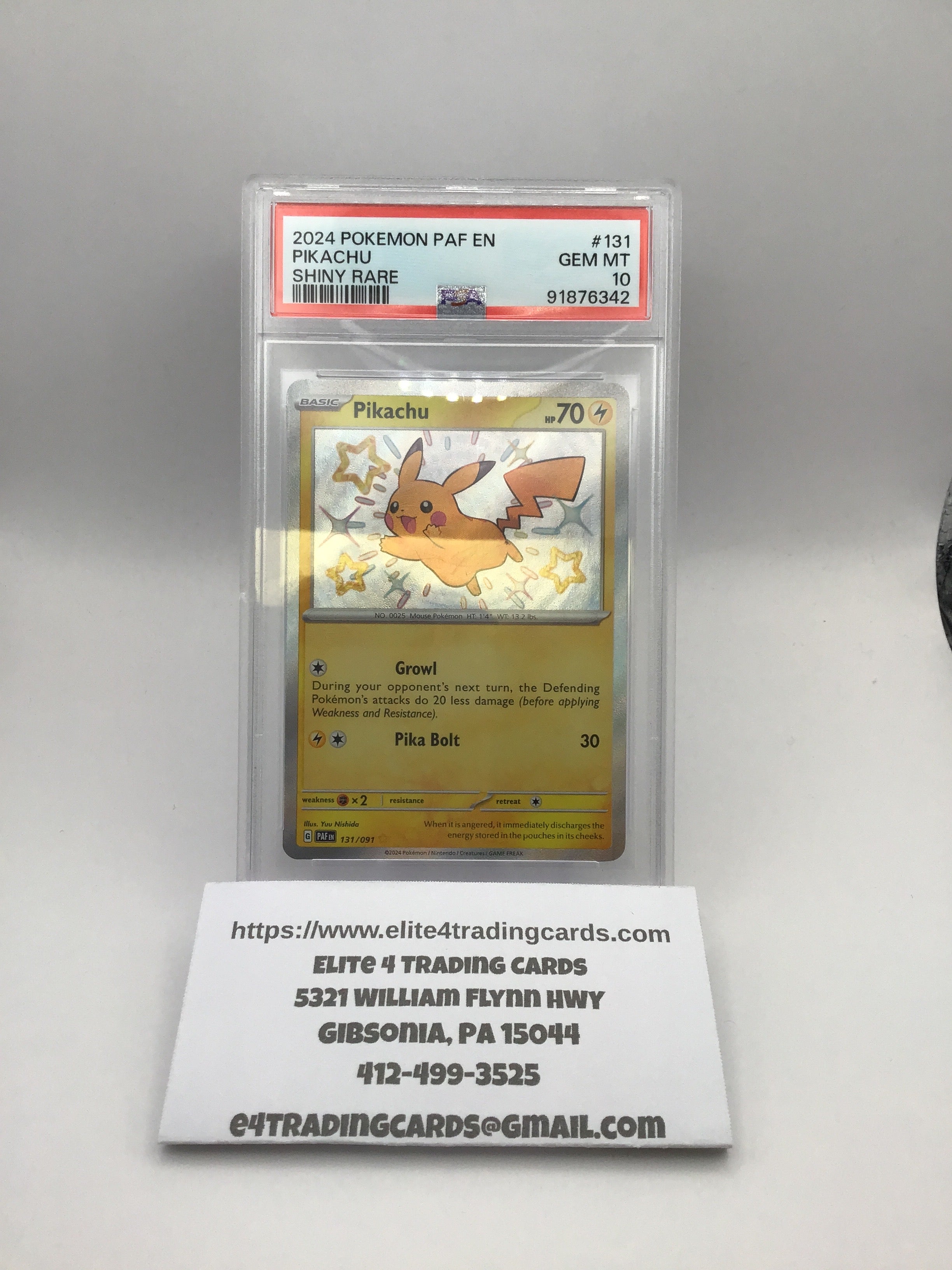 Pikachu - 131/091 - SV: Paldean Fates (PAF) (PSA 10)
