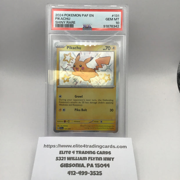 Pikachu - 131/091 - SV: Paldean Fates (PAF) (PSA 10)