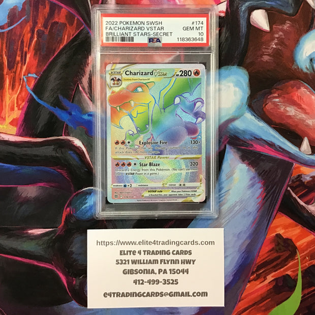 Charizard VSTAR #174 Pokemon Brilliant Stars (PSA 10)