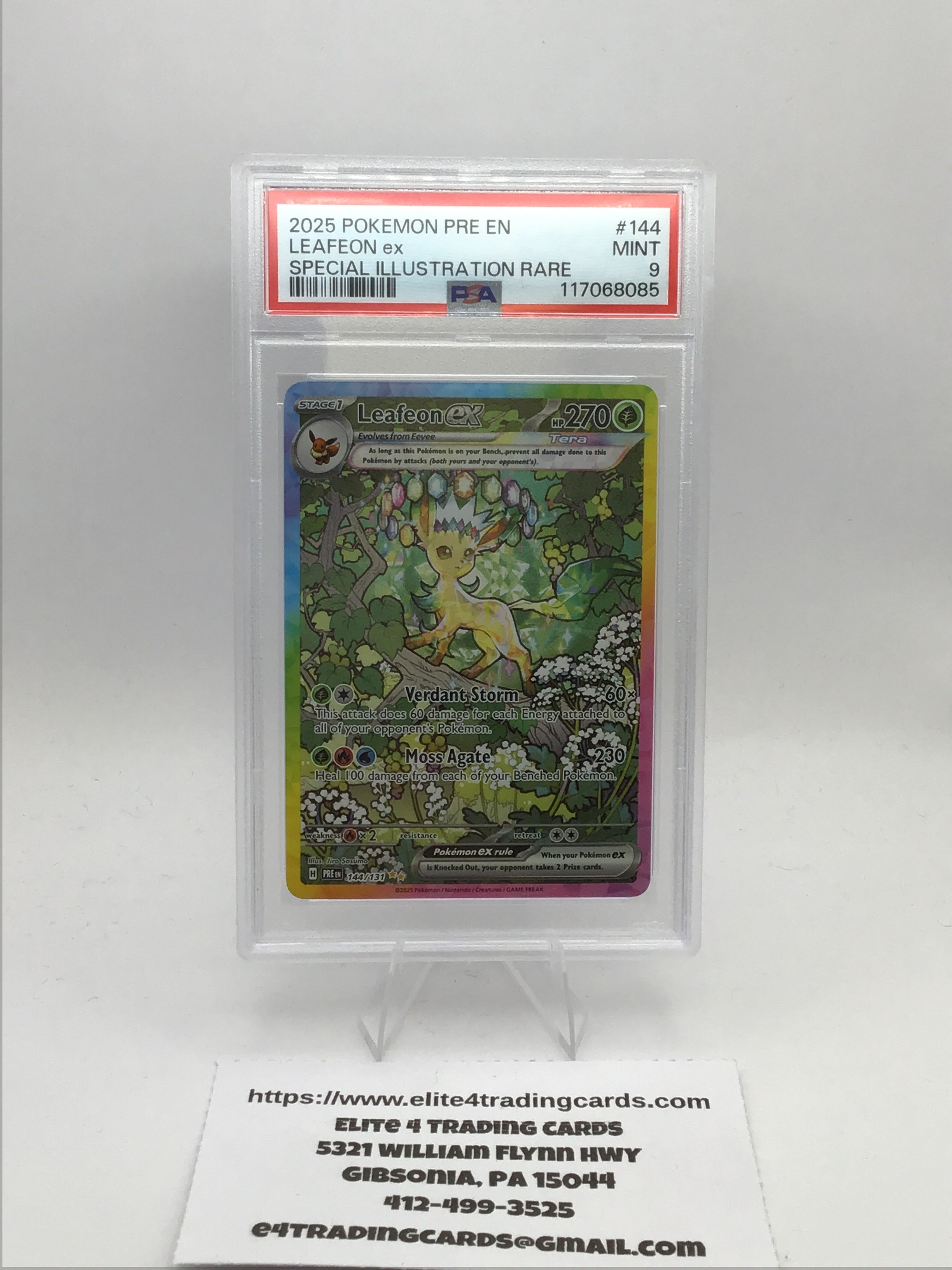 Leafeon ex #144 Pokemon Prismatic Evolutions (PSA 9)
