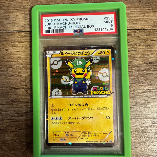 Luigi Pikachu #295/XY-P Pokemon Japanese Promo (PSA 9)