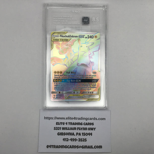 Pikachu & Zekrom GX #184 Pokemon Team Up  (TAG 8.5)