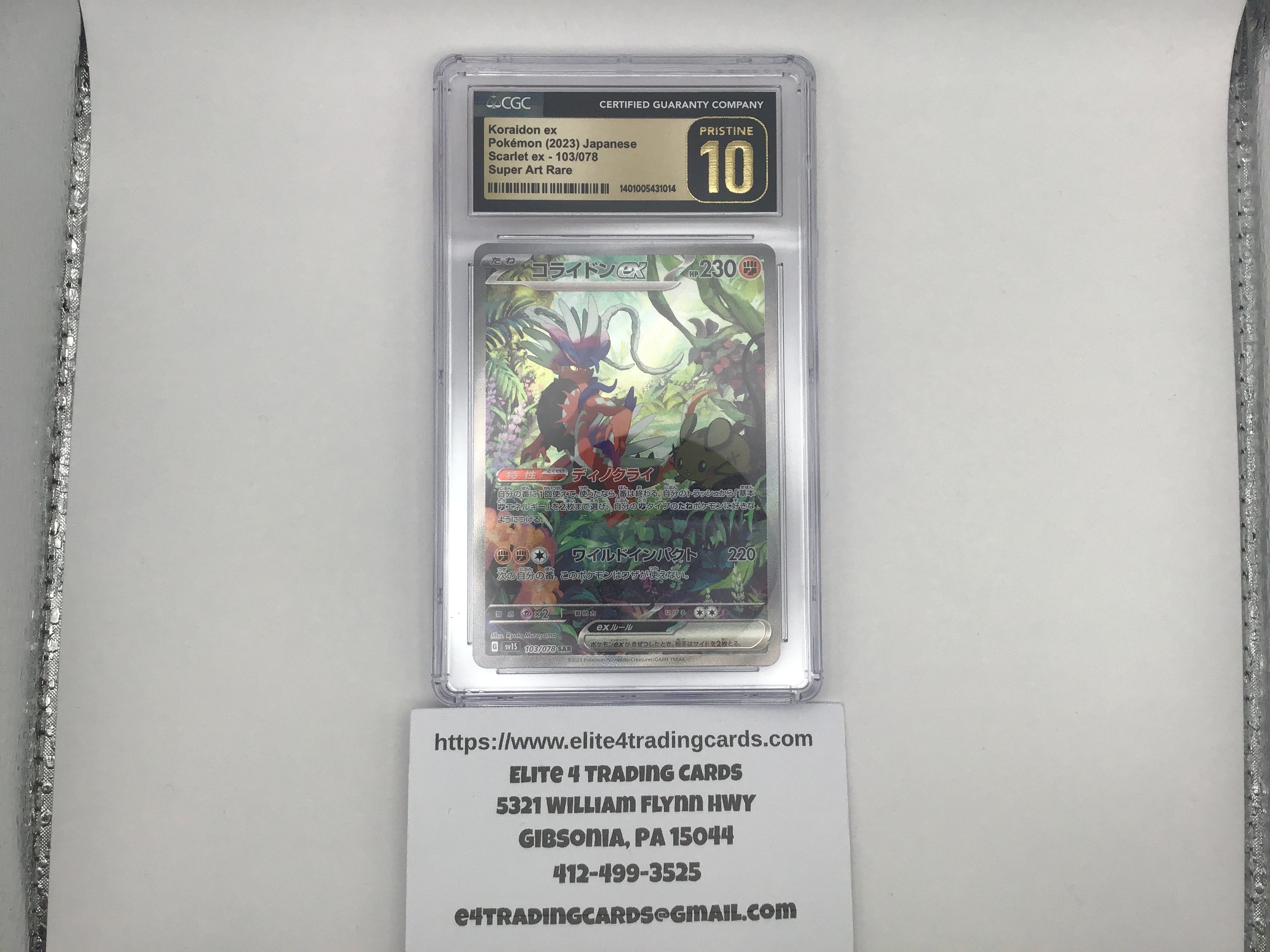 Koraidon EX #103 Pokemon Japanese Scarlet Ex (CGC PRESTINE 10)