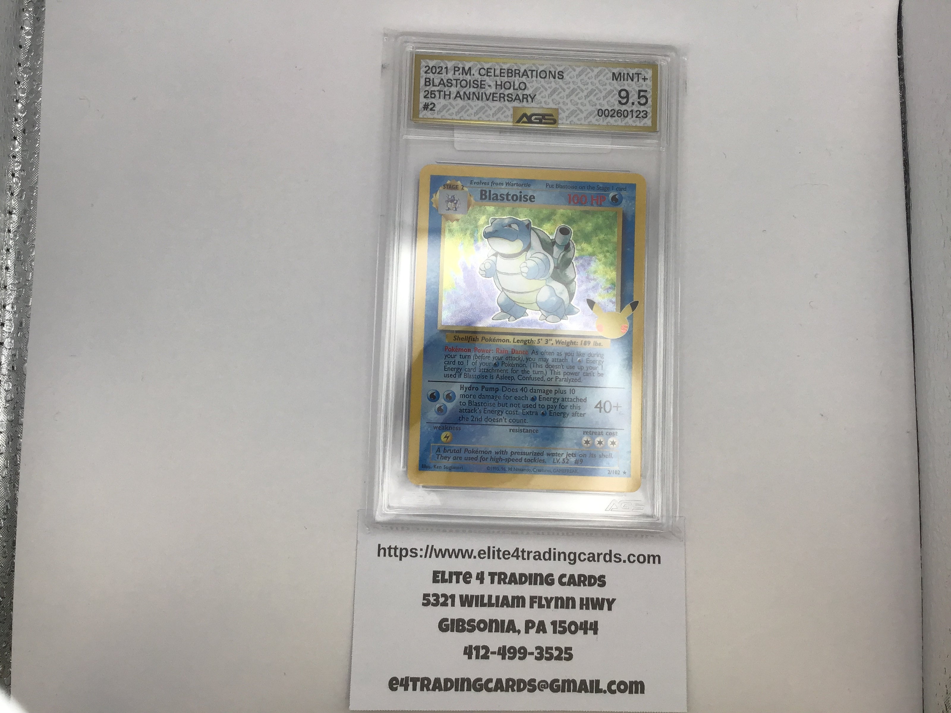 Blastoise #2 Pokemon Celebrations (AGS 9.5)