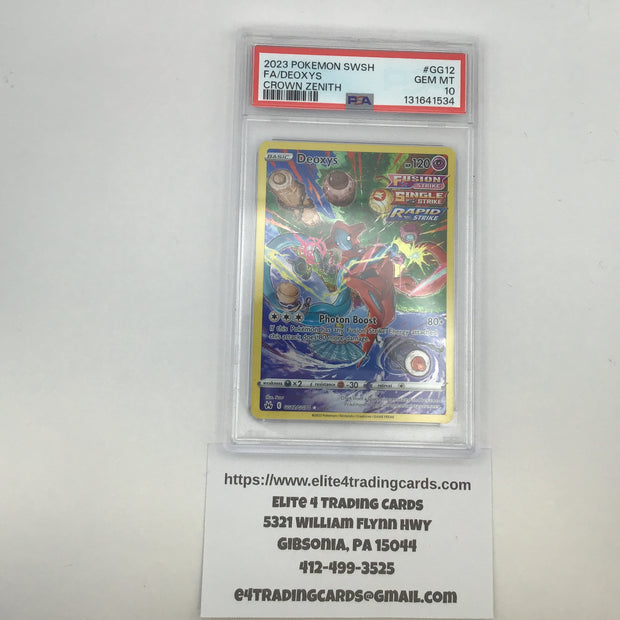 Deoxys #GG12 Pokemon Crown Zenith  (PSA 10)