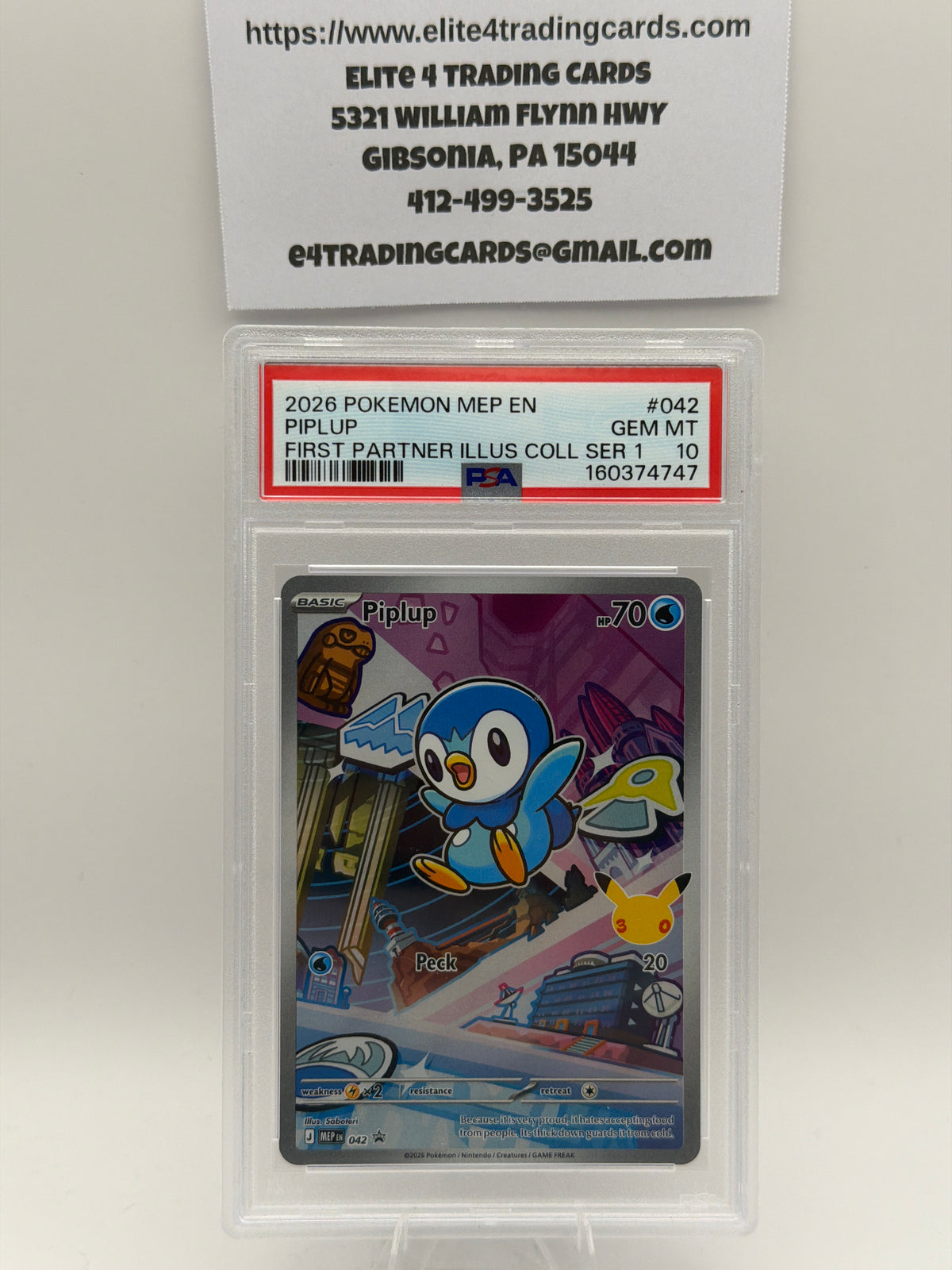 Piplup #42 Pokemon Promo (PSA 10)
