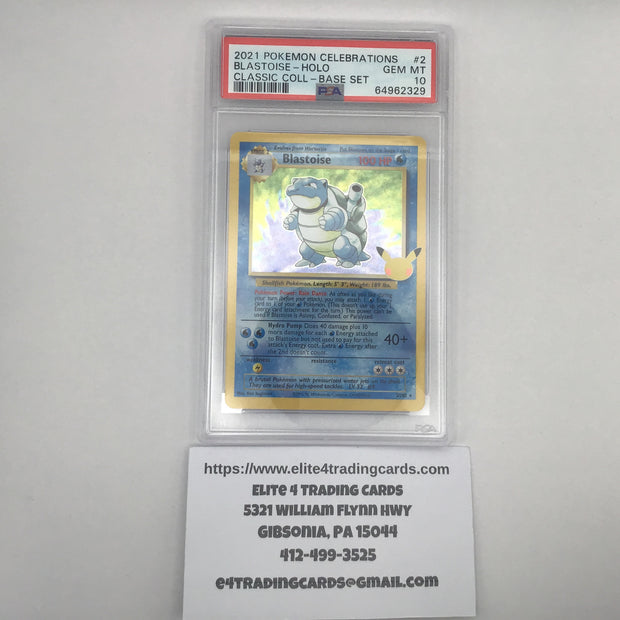 Blastoise #2 Pokemon Celebrations (PSA 10)