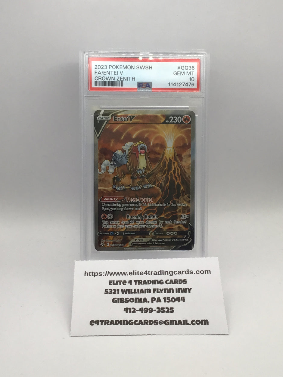 Entei V #GG36 Pokemon Crown Zenith (PSA 10)