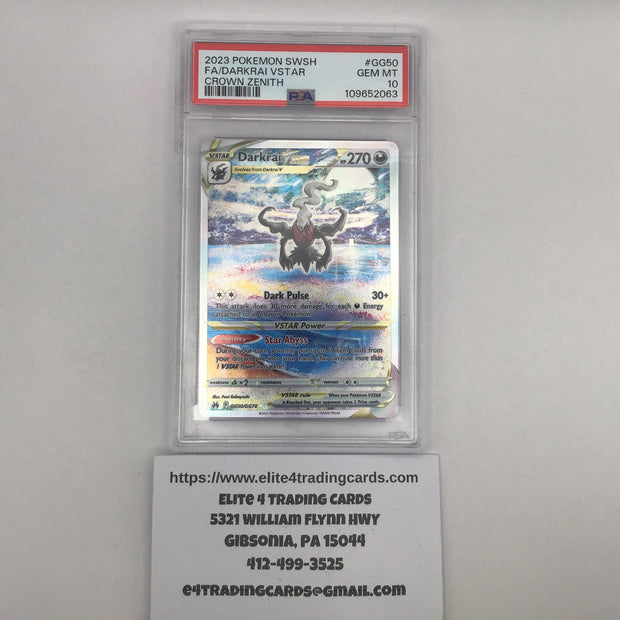 Darkrai VStar #GG50 Pokemon Crown Zenith (PSA 10)