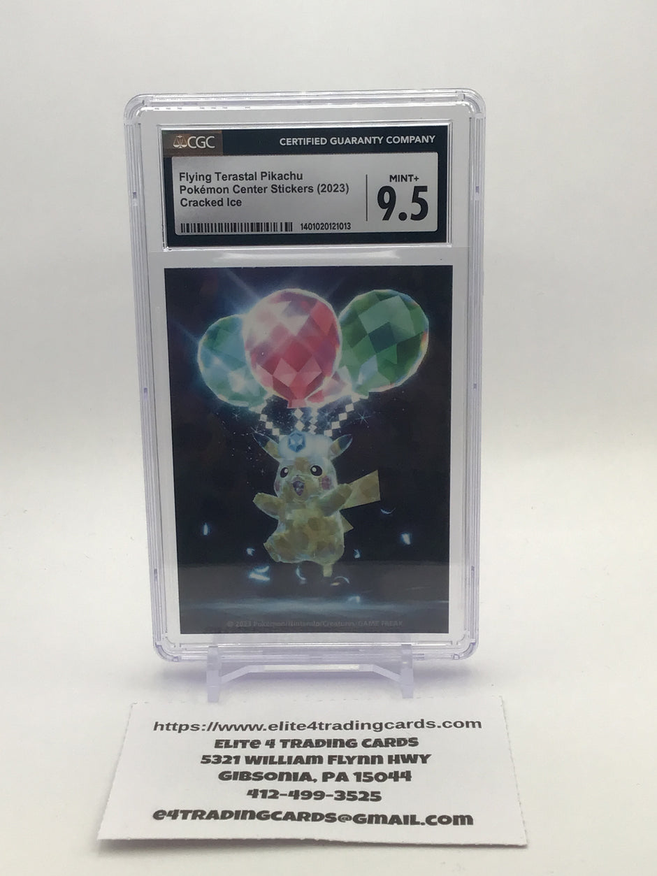 Pokémon Flying Terastal Pikachu Center Promo Cracked Ice 2023 (CGC 9.5)