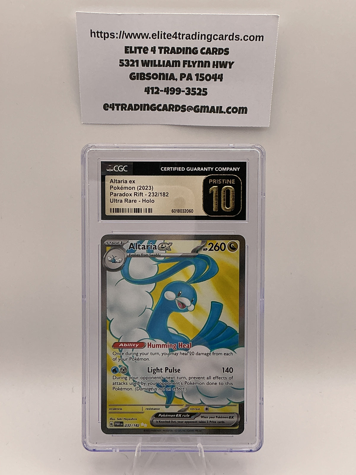 Altaria ex #232 Pokemon Paradox Rift  (CGC Pristine 10)