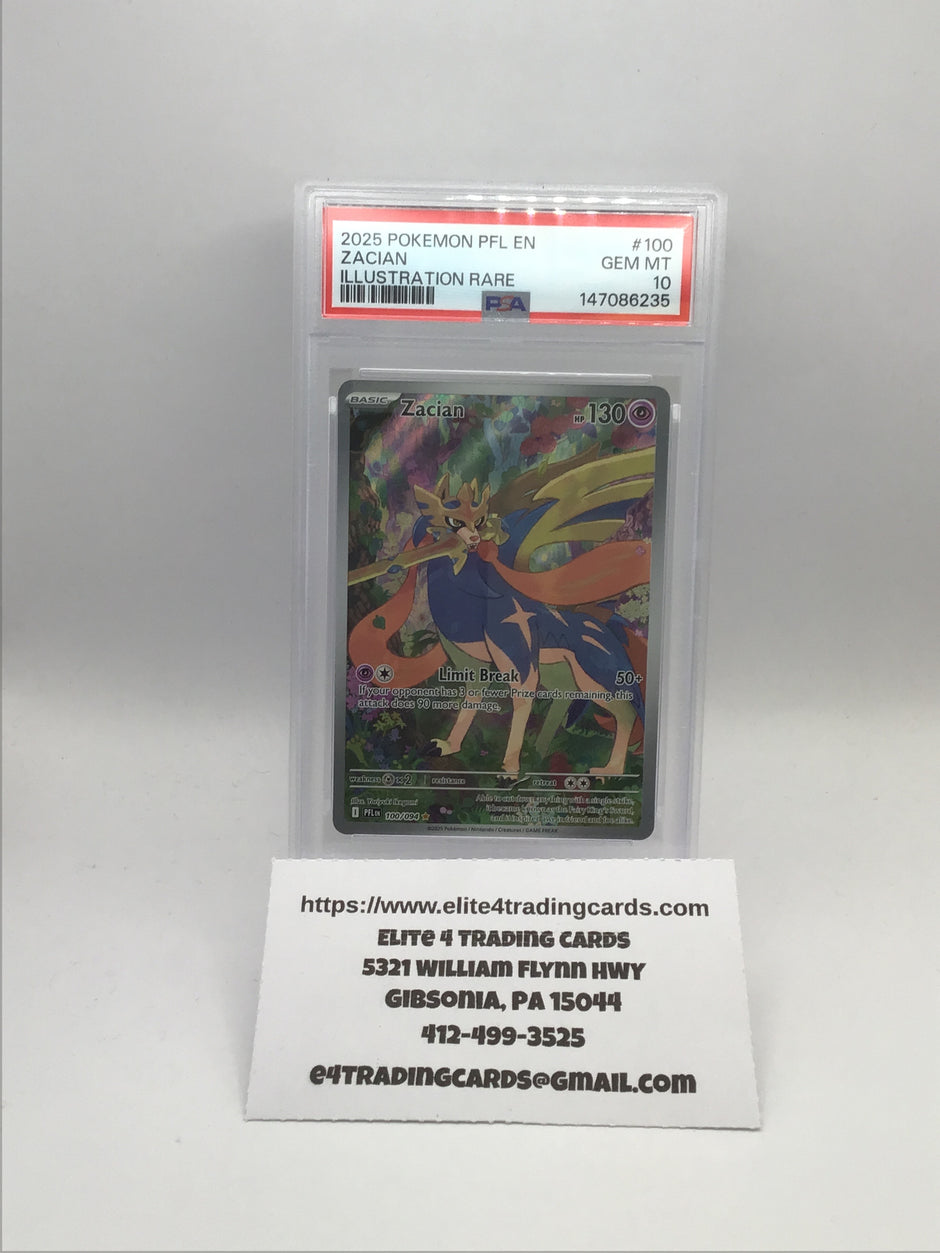 Zacian - 100/094 - ME02: Phantasmal Flames (PFL) PSA 10