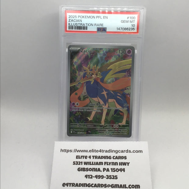 Zacian - 100/094 - ME02: Phantasmal Flames (PFL) PSA 10