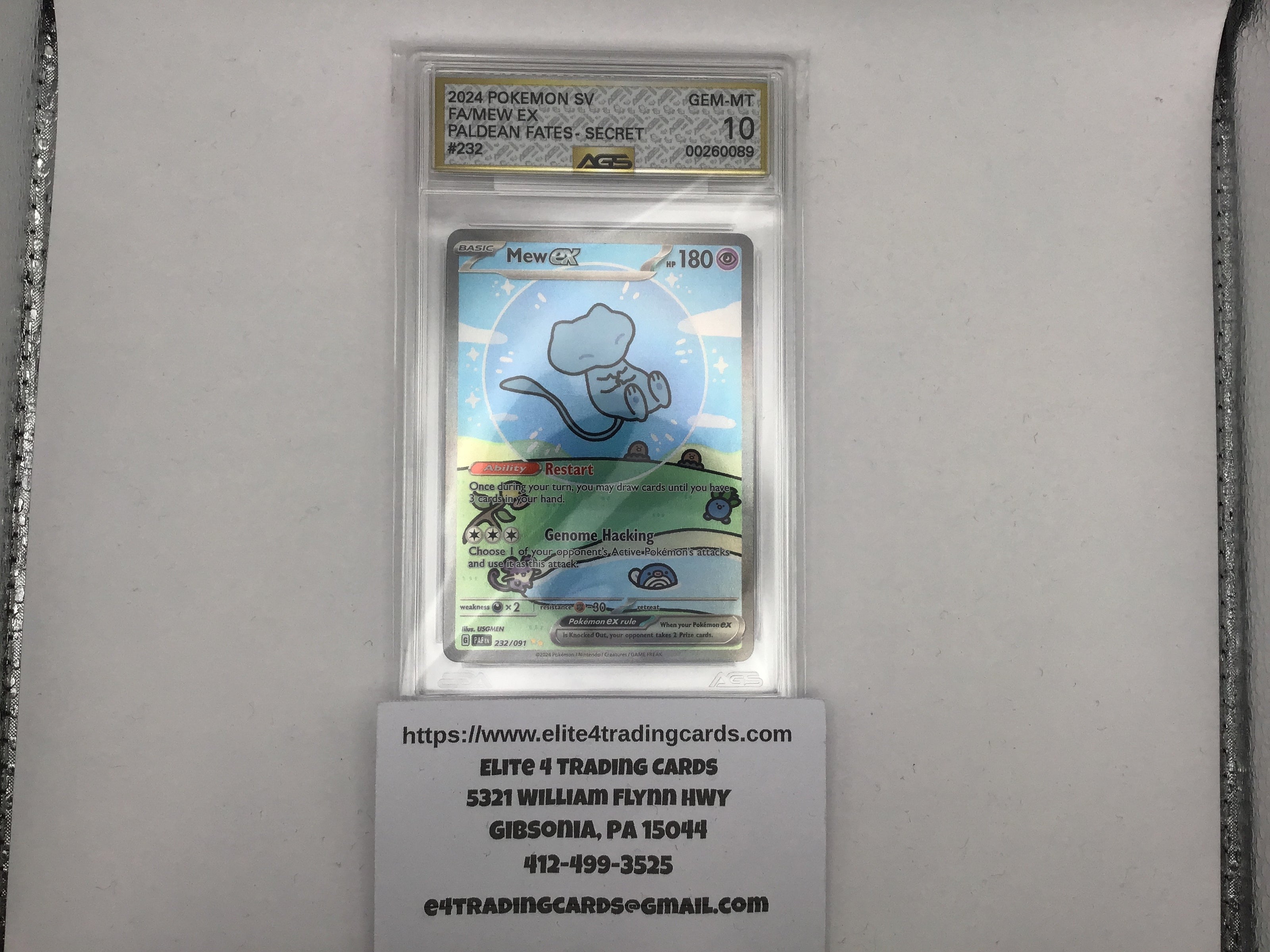 Mew ex #232 Pokemon Paldean Fates (AGS 10)