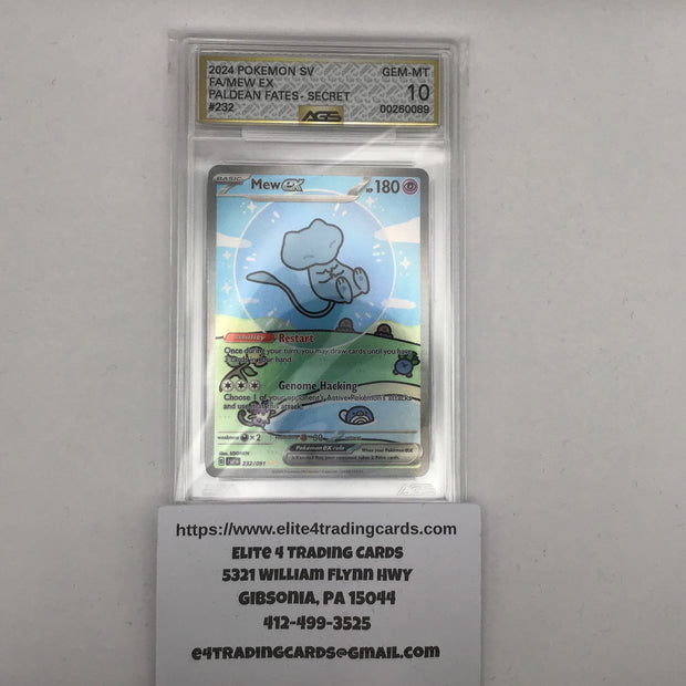Mew ex #232 Pokemon Paldean Fates (AGS 10)