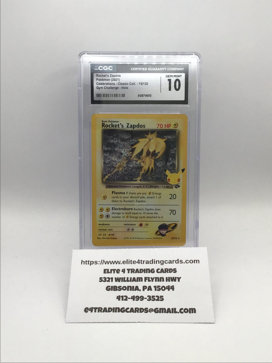 Rocket's Zapdos - Celebrations: Classic Collection (CCC) CGC 10
