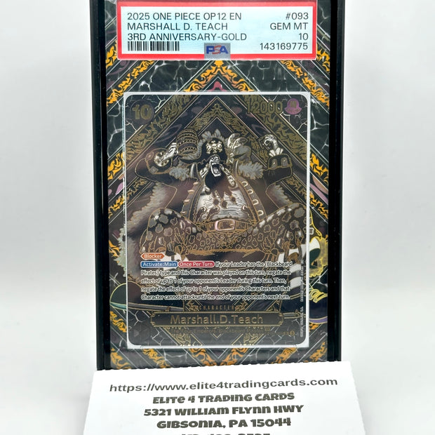 Marshall.D.Teach (SP) (Gold) - Legacy of the Master (OP12) (PSA 10)