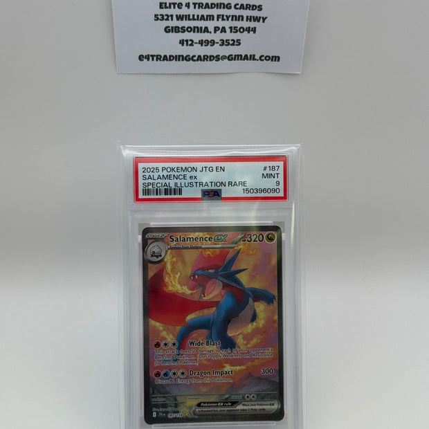 2025 Pokemon JTG EN Salamence ex Special Illustration Rare (PSA 9)