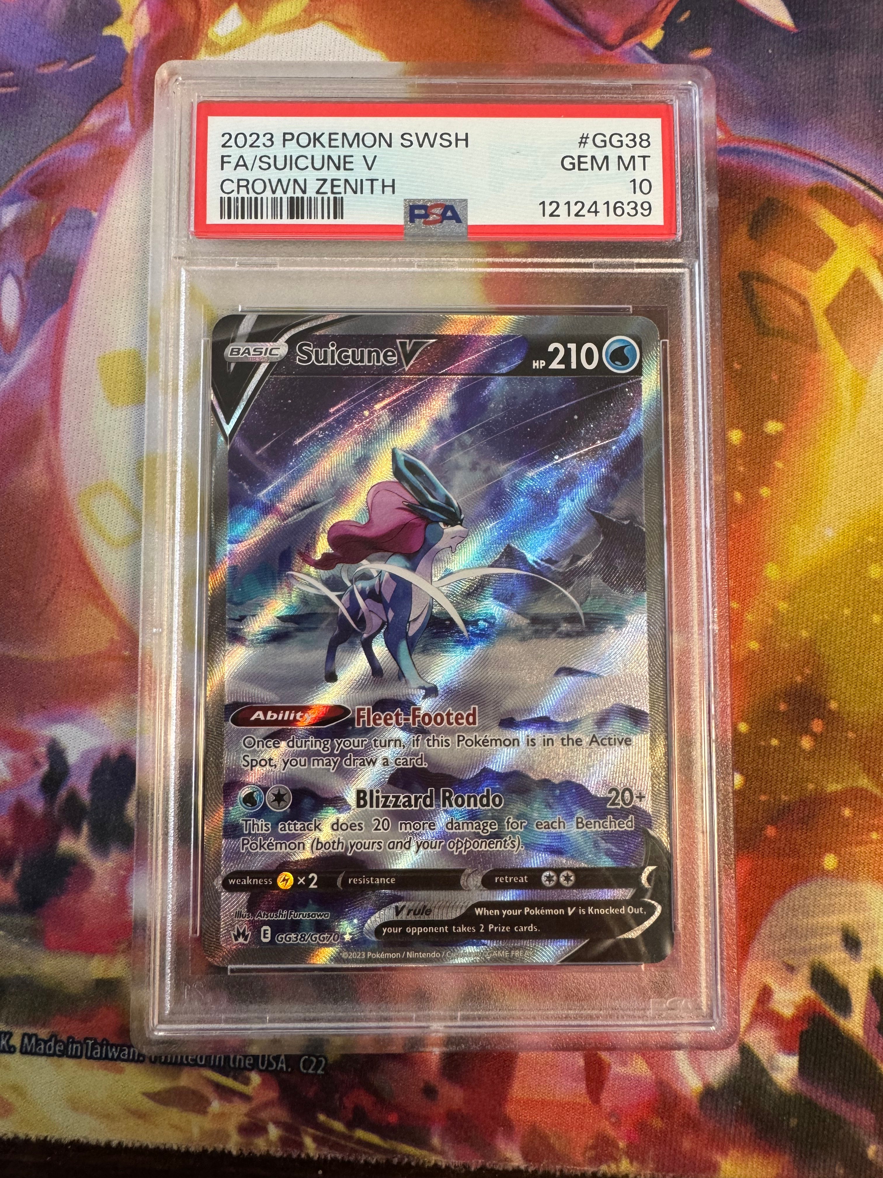 Suicune V #GG38 Pokemon Crown Zenith PSA 10