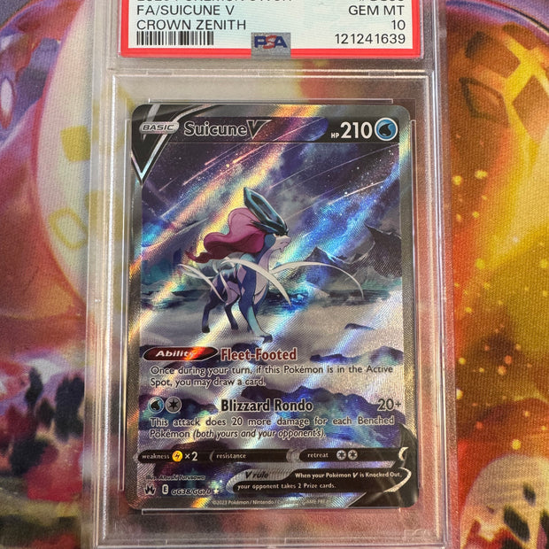 Suicune V #GG38 Pokemon Crown Zenith PSA 10