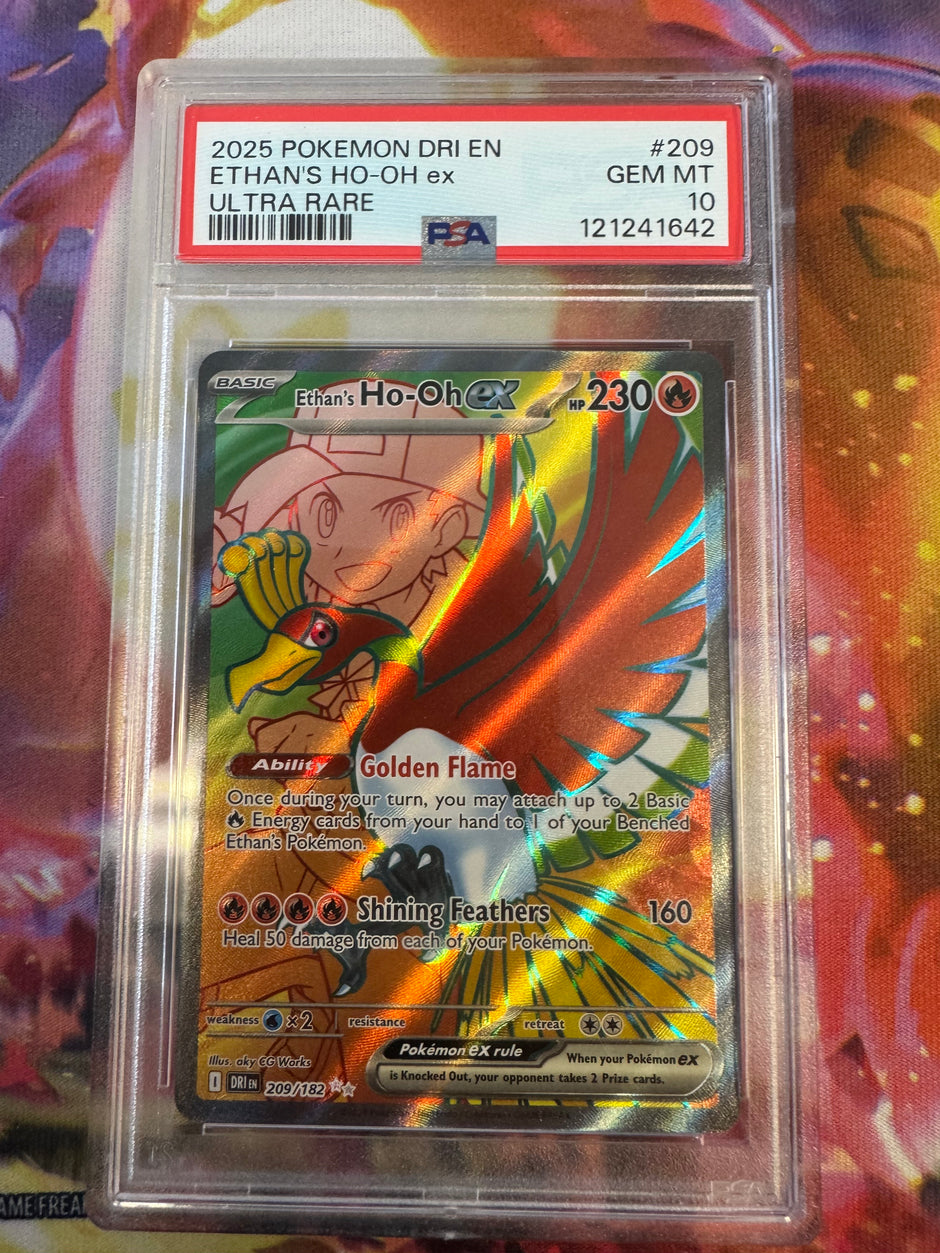 Ethan's Ho-Oh ex #209 Pokemon Destined Rivals PSA 10
