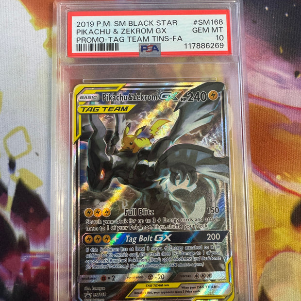 Pikachu & Zekrom GX #SM168 Pokemon Promo PSA 10