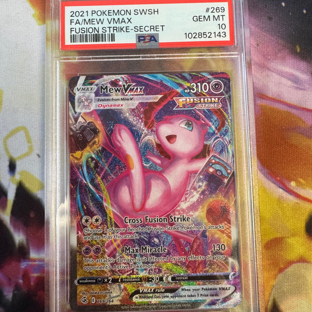Mew VMAX #269 Pokemon Fusion Strike PSA 10