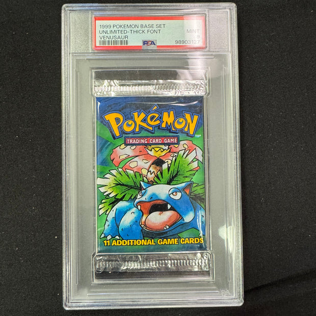 1999 WOTC Pokemon Base Set Unlimited Venusaur Booster Pack - PSA 9 MINT.