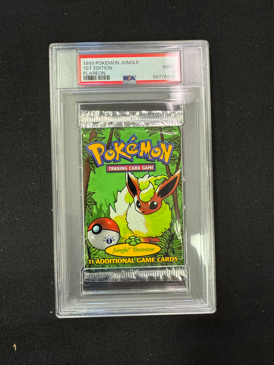 1999 Pokemon 1st Edition Jungle Booster Pack PSA 9 Mint Flareon WOTC
