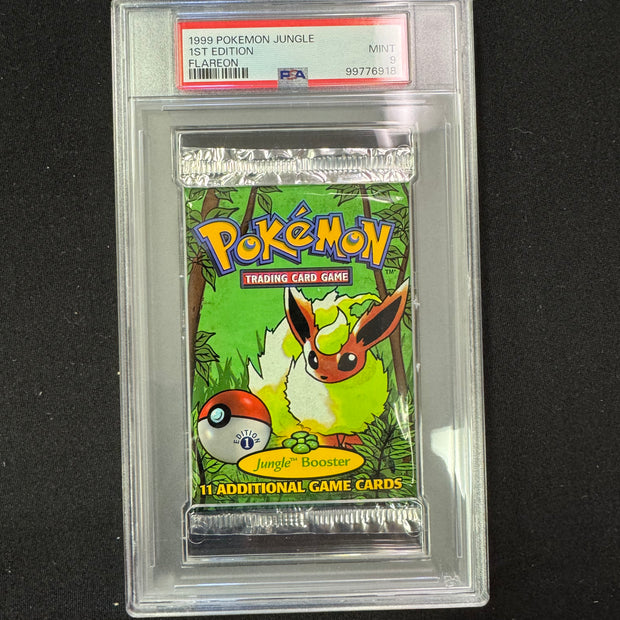 1999 Pokemon 1st Edition Jungle Booster Pack PSA 9 Mint Flareon WOTC