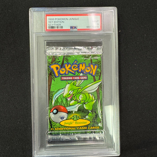 1999 Pokemon 1st Edition Jungle Booster Pack PSA 9 Mint Scyther WOTC