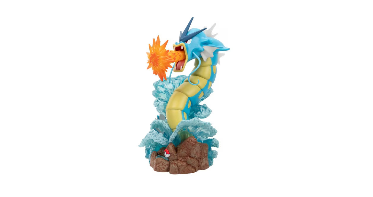 Jazwares Pokemon Gyarados 13-in Deluxe Collector's Statue with Light Up Fins and Beam Attack