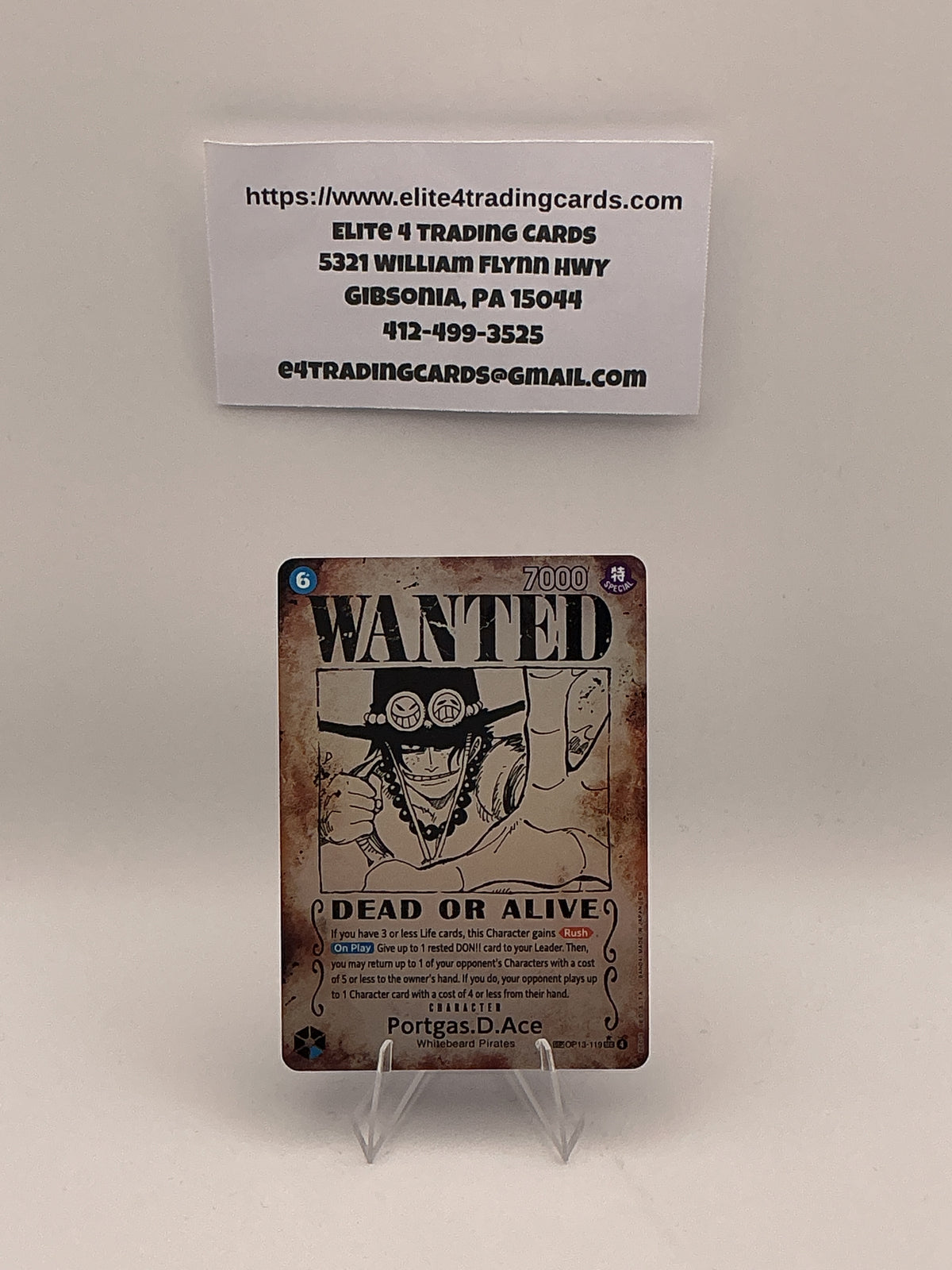 Portgas.D.Ace (119) (Wanted Poster) - Carrying On His Will (OP13) - NM