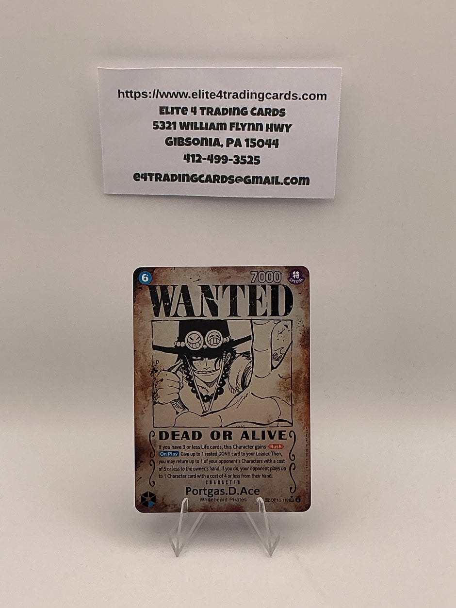 Portgas.D.Ace (119) (Wanted Poster) - Carrying On His Will (OP13) - NM