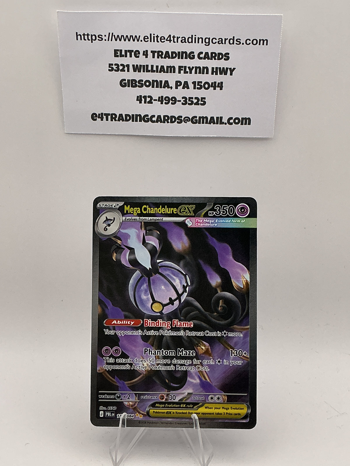 Mega Chandelure ex - 115/084 - ME05: Pitch Black (PBL)