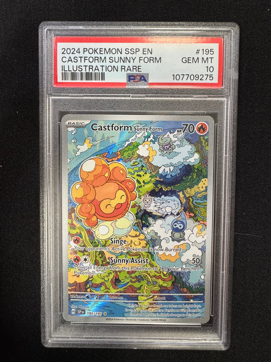 Castform Sunny Form #195 Pokemon Surging Sparks PSA 10