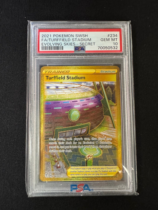 Turffield Stadium #234 Pokemon Evolving Skies PSA 10