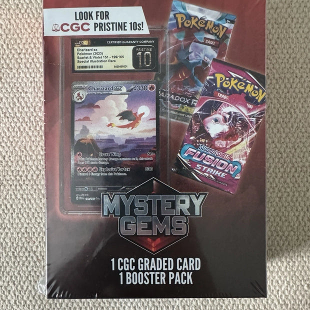 Pokemon Mystery Gems Box (1 CGC Graded Card & 1 Booster Pack) Factory Sealed Box