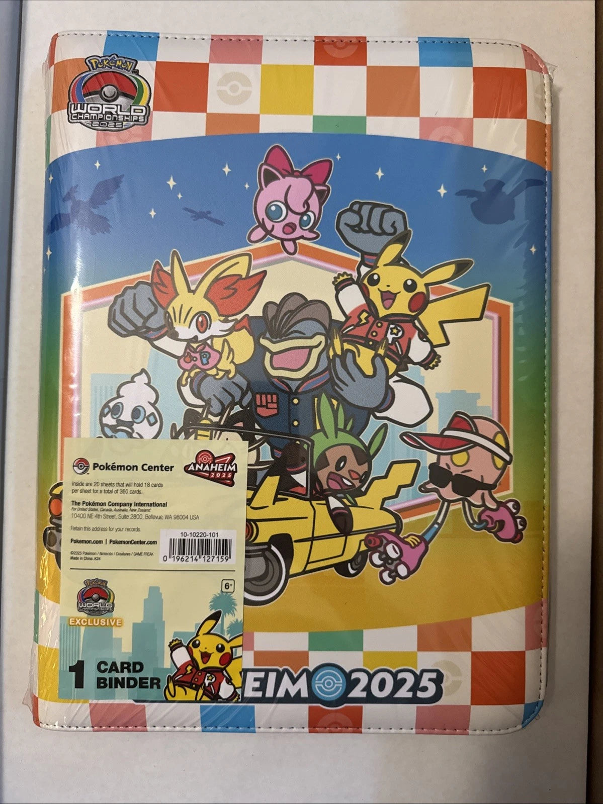 Pokemon World Championships 2025 Anaheim Pokemon Center Padded Zipper Binder