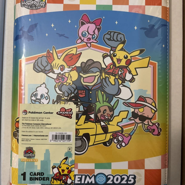 Pokemon World Championships 2025 Anaheim Pokemon Center Padded Zipper Binder